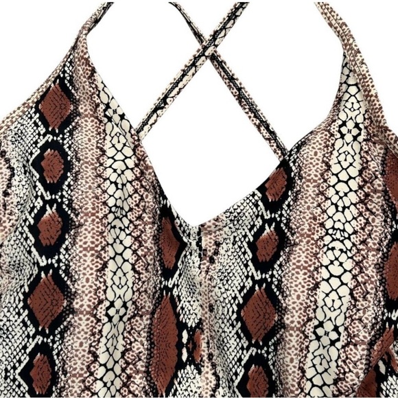 Kona Sol Snakeskin Print One Piece Swimsuit - Picture 3 of 10